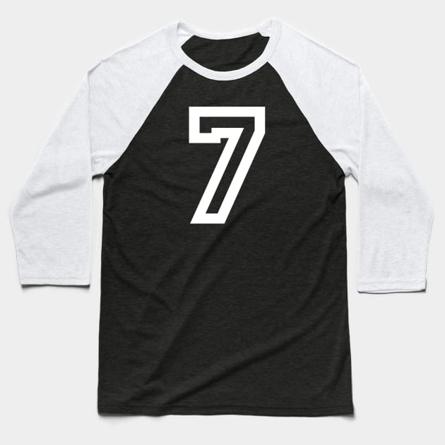 Sports Shirt #7 (white letter) Baseball T-Shirt by One Stop Sports